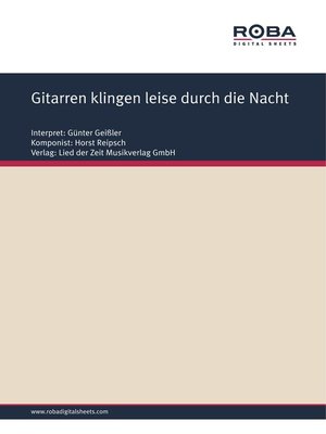 cover image of Gitarren klingen leise durch die Nacht